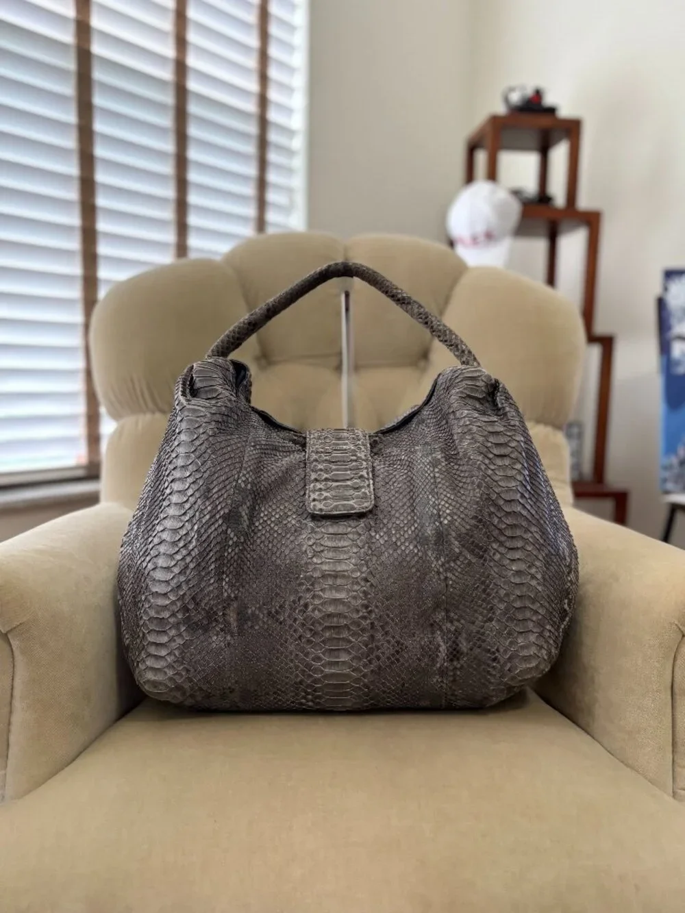 Auth BYRON NEW YORK Genuine Python Large Slouchy Hobo Bag...GORGEOUS!